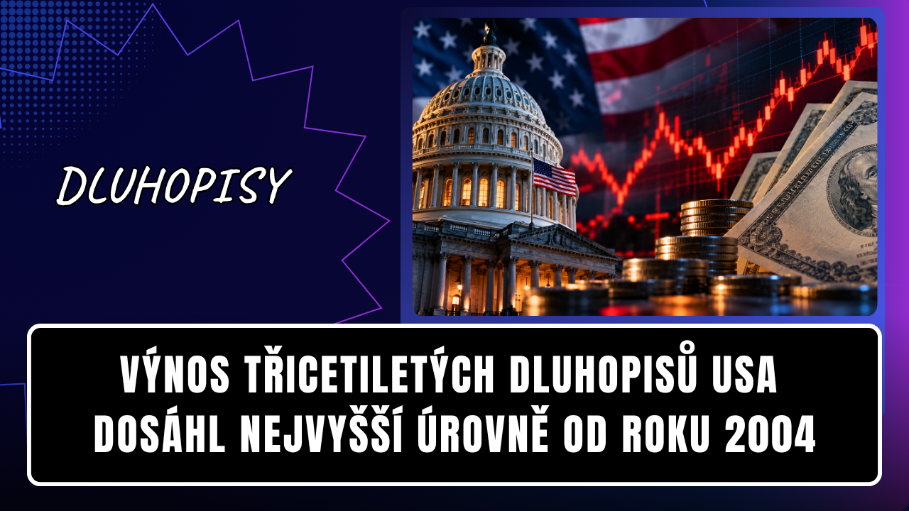 Výnos třicetiletých dluhopisů USA dosáhl nejvyšší úrovně od roku 2004