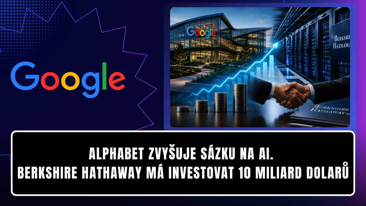 Alphabet zvyšuje sázku na AI. Berkshire Hathaway má investovat 10 miliard dolarů