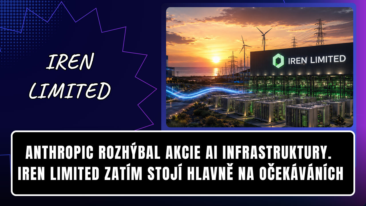 Anthropic rozhýbal akcie AI infrastruktury. IREN Limited zatím stojí hlavně na očekáváních