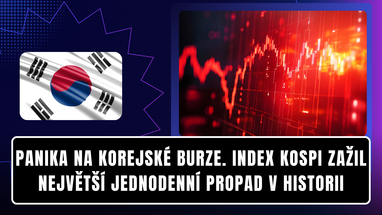 Panika na korejské burze. Index Kospi zažil největší jednodenní propad v historii