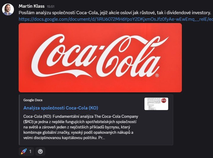 Anal&yacute;za společnosti a akci&iacute; Coca-Cola