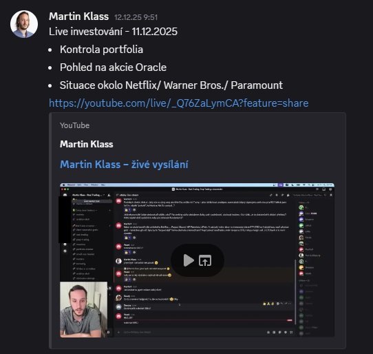 Z&aacute;znam z investičn&iacute;ho live streamu