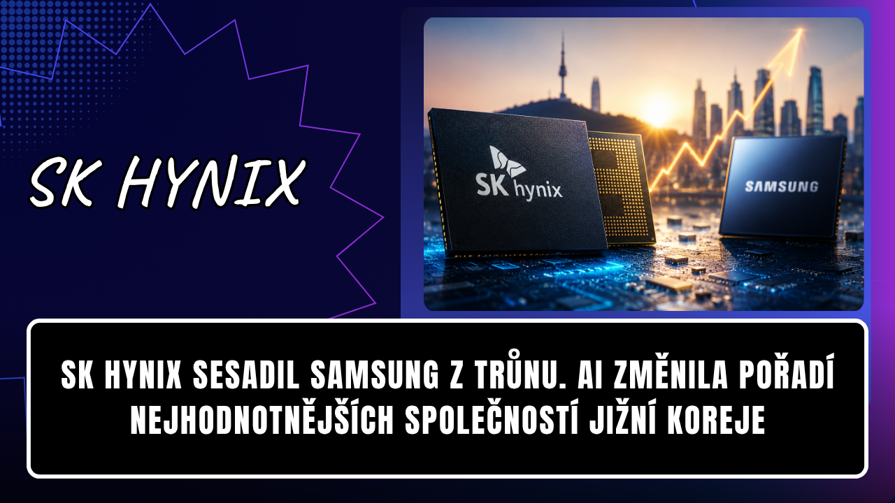 SK Hynix sesadil Samsung z trůnu. AI změnila pořadí nejhodnotnějších společností Jižní Koreje