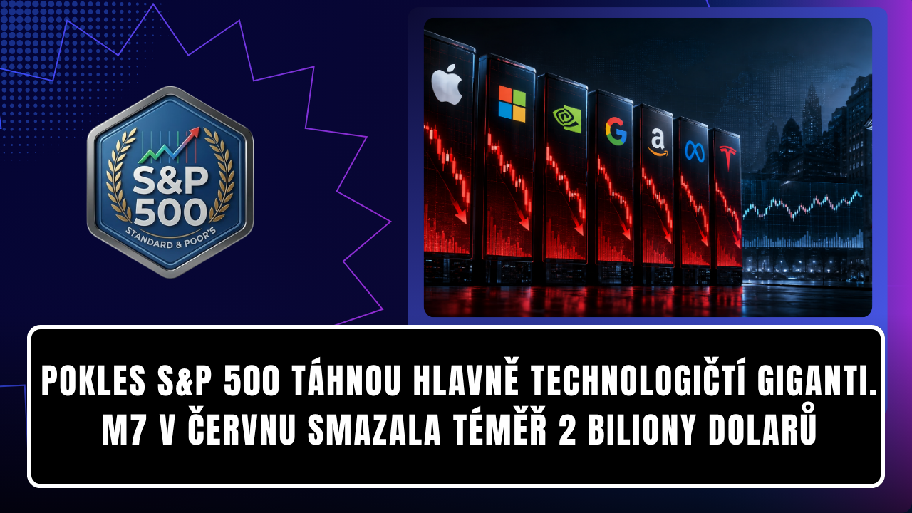 Pokles S&P 500 táhnou hlavně technologičtí giganti. M7 v červnu smazala téměř 2 biliony dolarů
