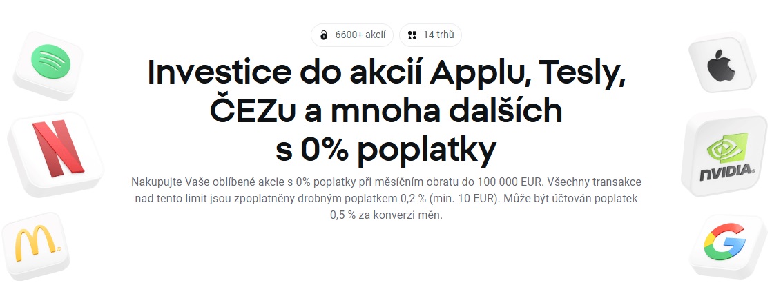 Více než 3 000 akcií a 700 ETF pro tvé investice